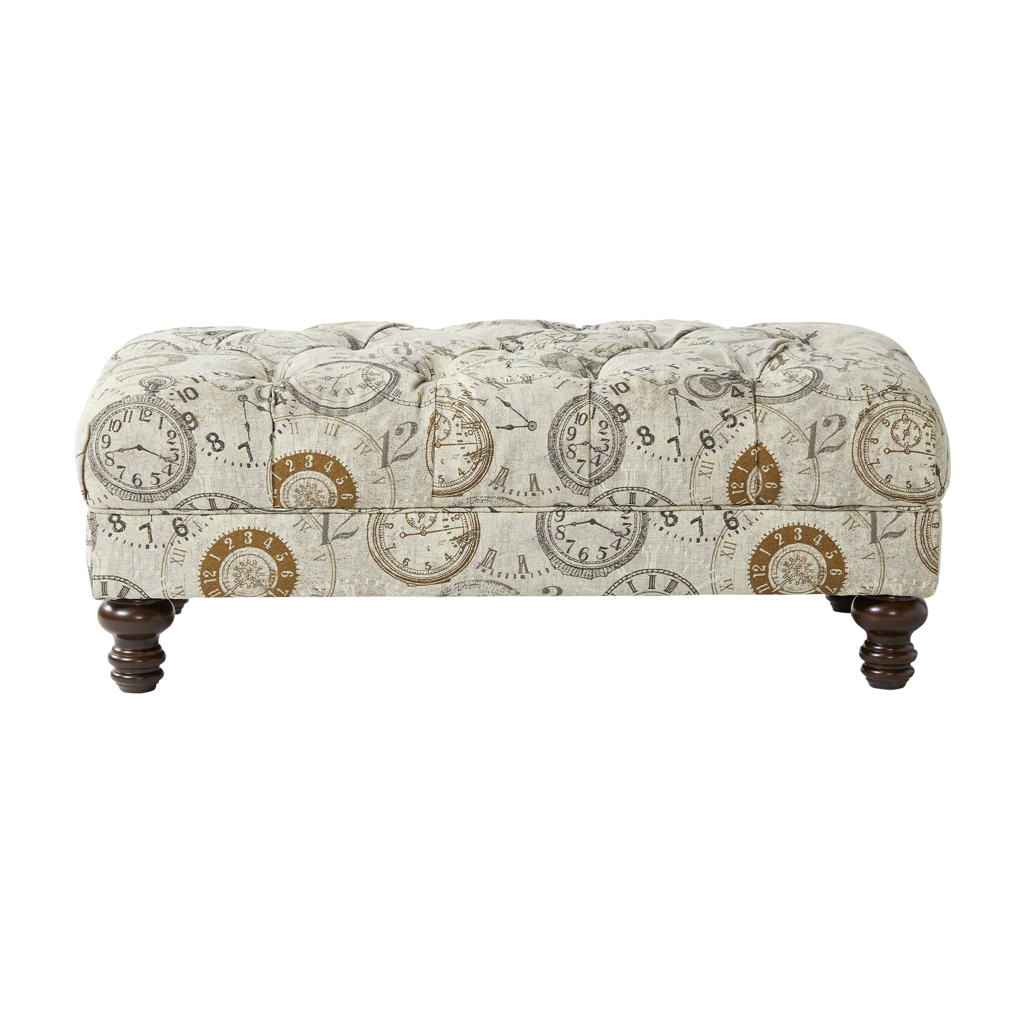 Roundhill Furniture Charbilia Fabric Tufted Cocktail Ottoman