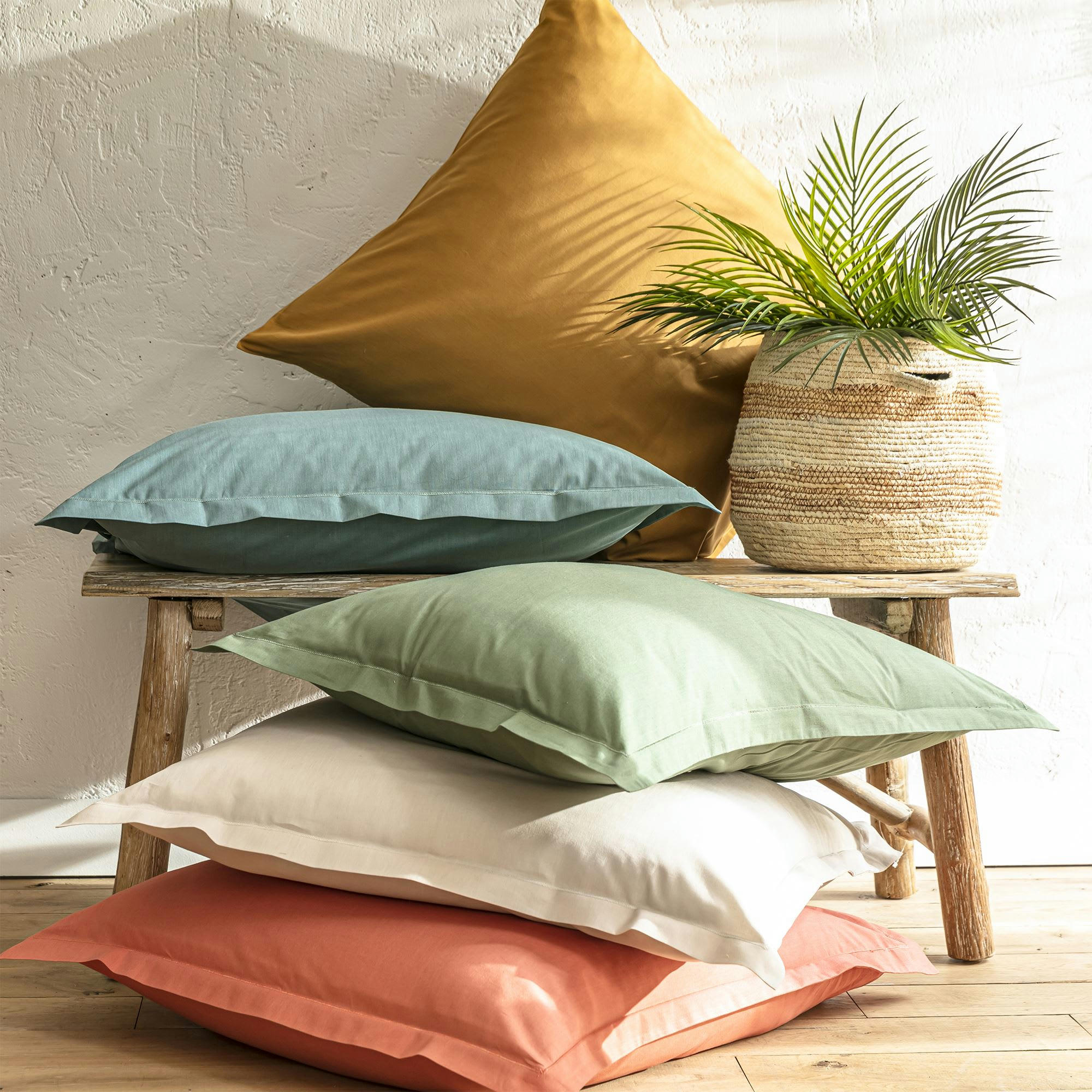 COTON UNI LAURÉAT - Housse de couette 140x200 vert jade en coton