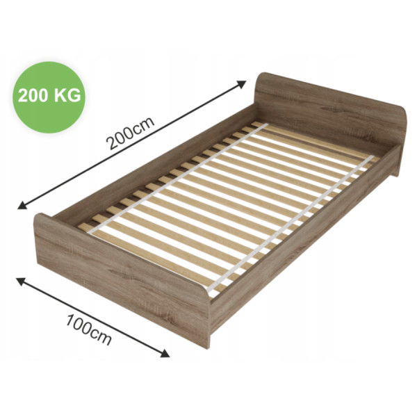 Stelaż wkład do łóżka pod materac 100x200 cm listwa płaska