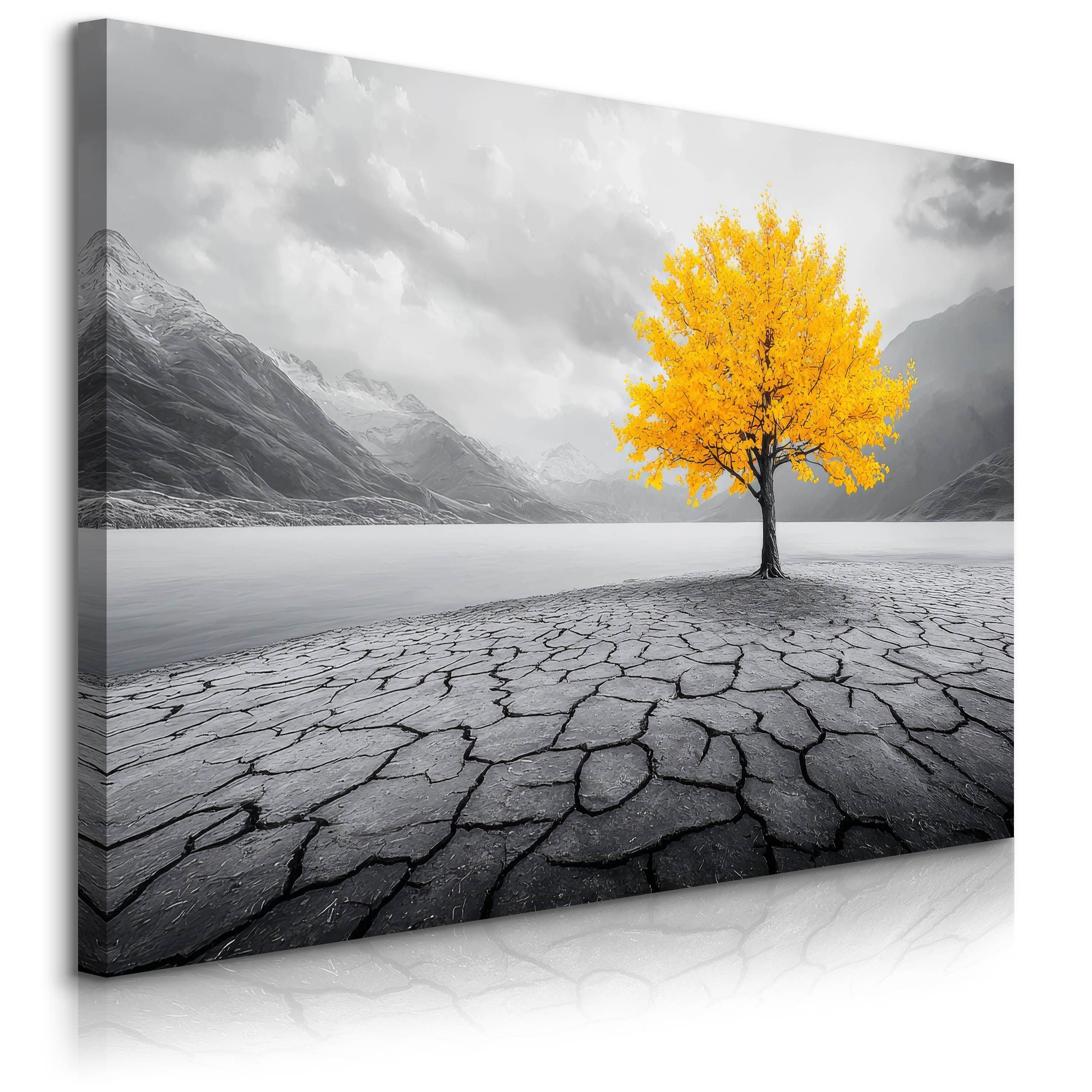 Obraz Abstrakcyjne Żółte Drzewo 30x20cm
