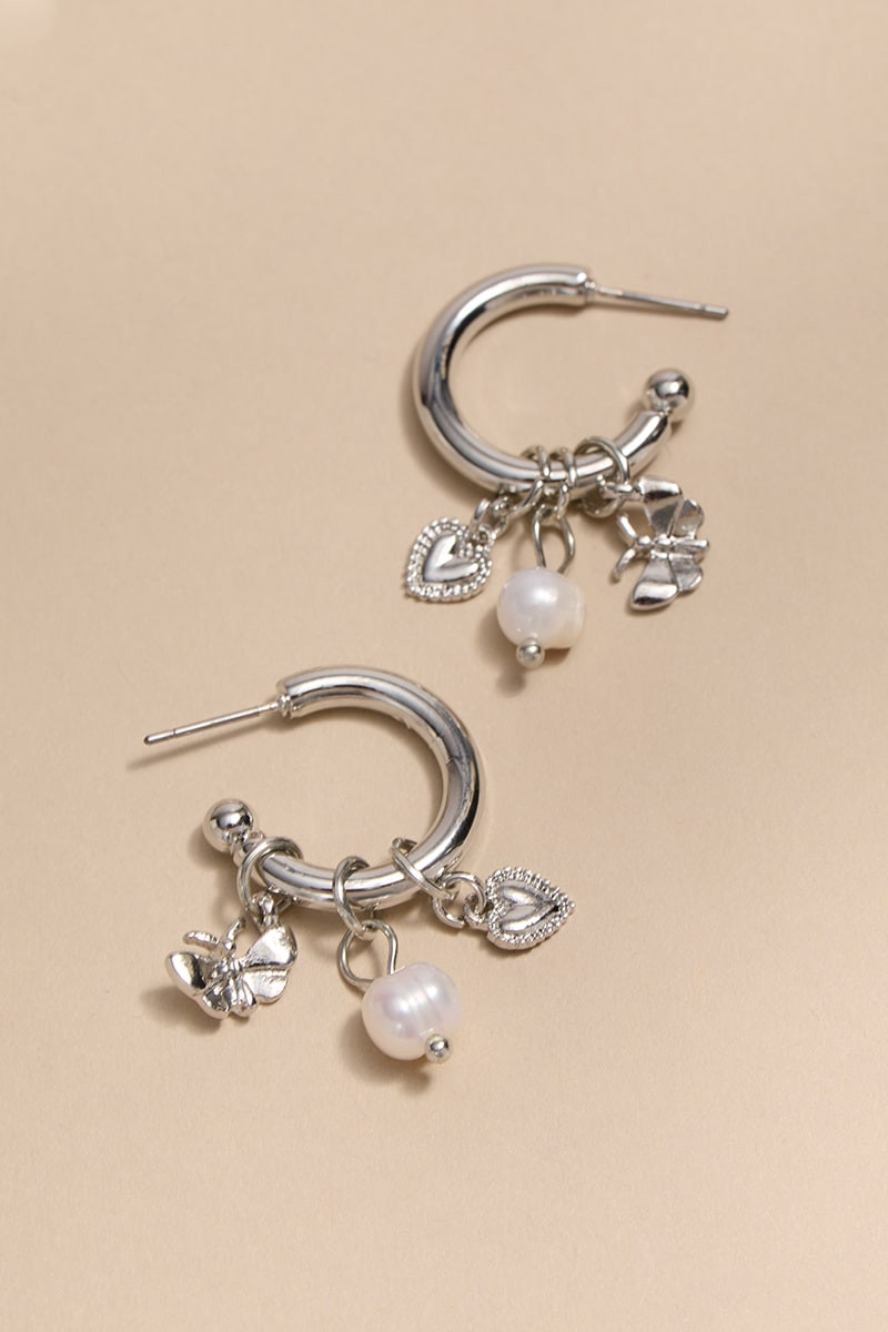 Casey Charm Huggie Hoop Earrings