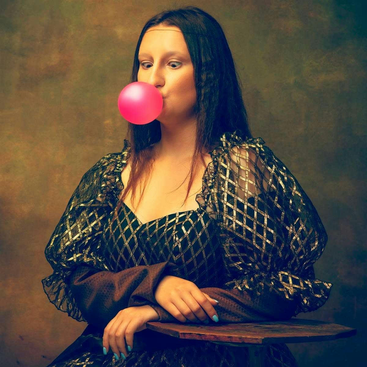 INSOLITE - Tableau sur verre Mona Lisa gum 30x30 cm