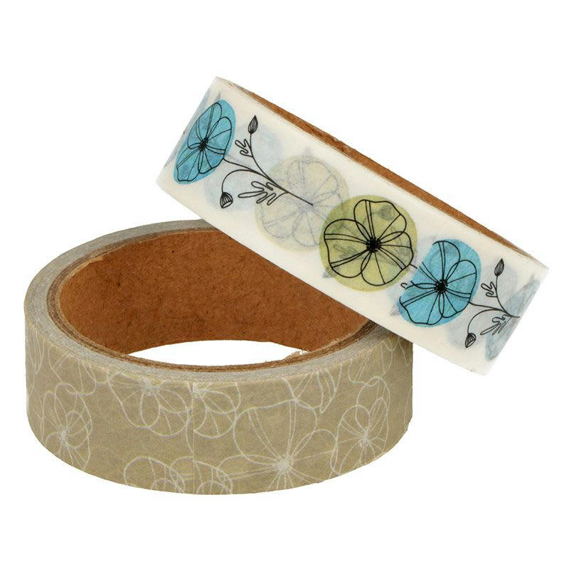 FLEURS - 2 masking tapes 5 mx15mm