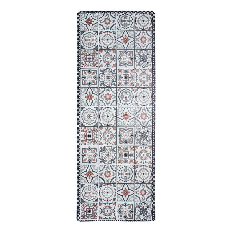 AZULEJOS - Tapis de cuisine carreaux ciment terra cotta 45x120