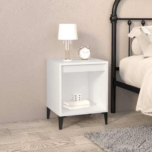 NNEVL Bedside Cabinet White 40x35x50 cm