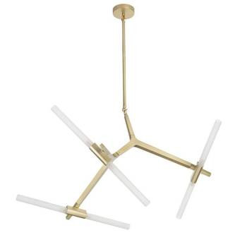 LAMPA WISZĄCA złota asymetryczna STICKS-6 szklana