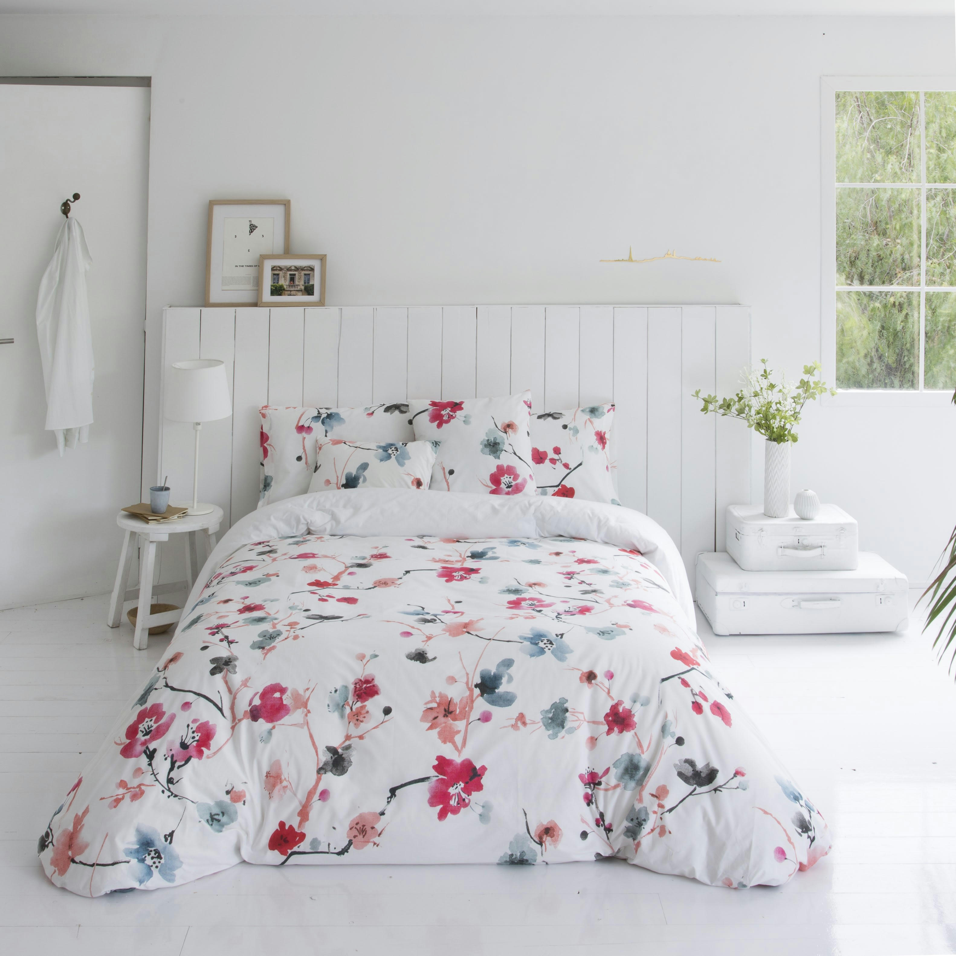 CERENES - Housse de couette imprimé en percale Coton Multicolore 200x200 cm