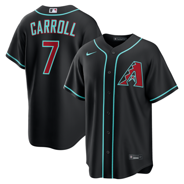 Corbin Carroll Arizona Diamondbacks Nike Alternate Replica Jersey - Black/Crimson/Gray