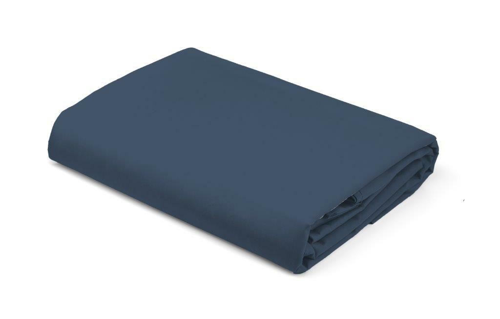 Prześcieradło satynowe z gumką 220x200 denim granatowe