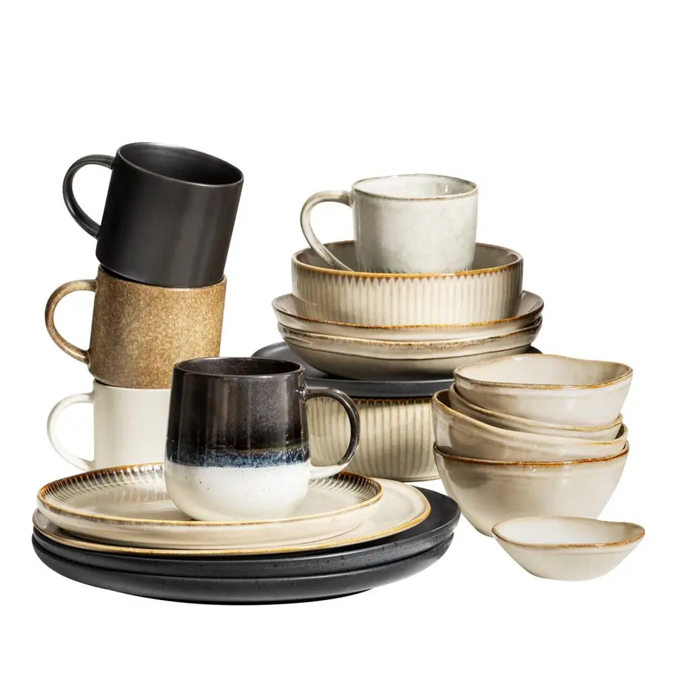 Mok met oor Pippa - zwart - stoneware - 400 ml