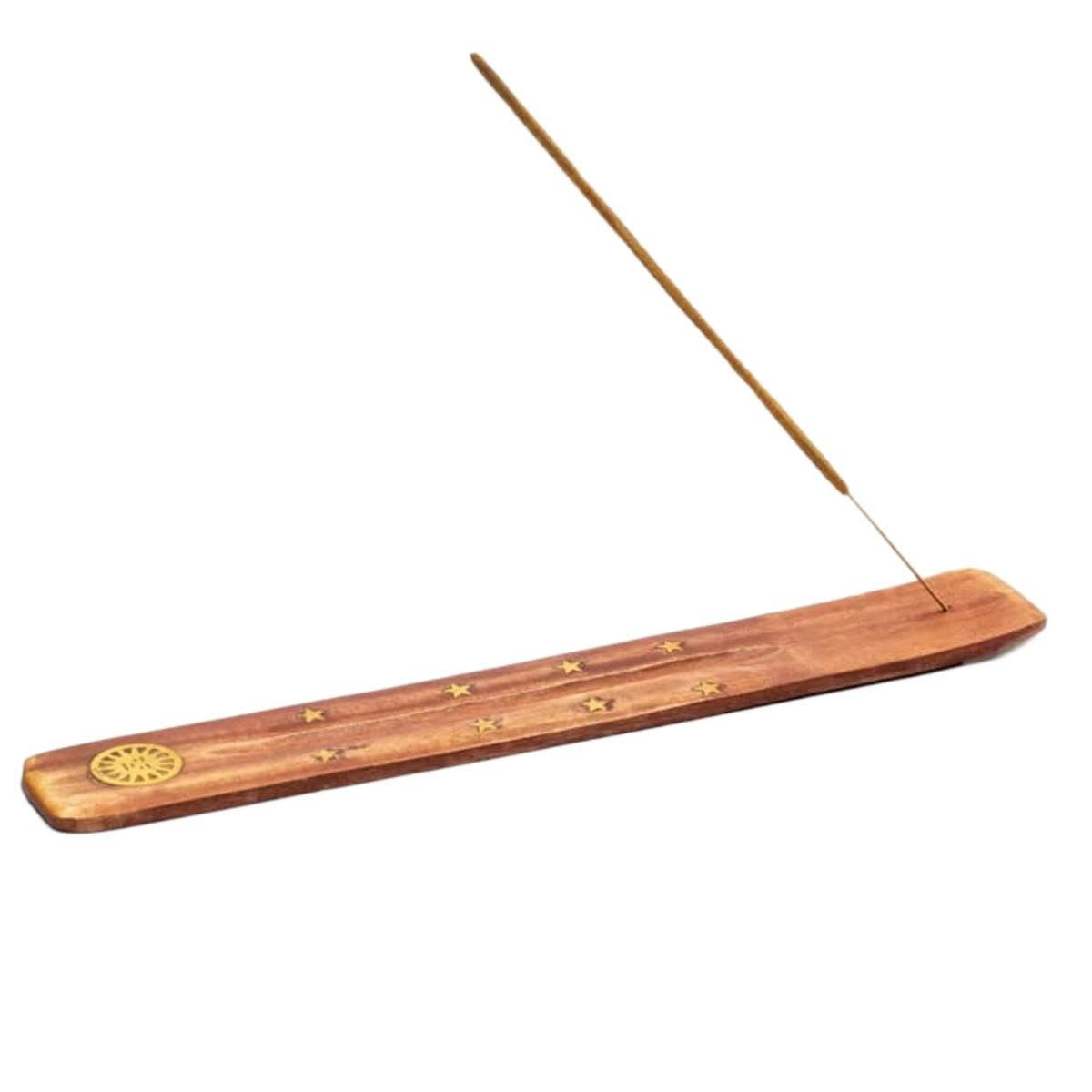- Porte encens en bois motif soleil