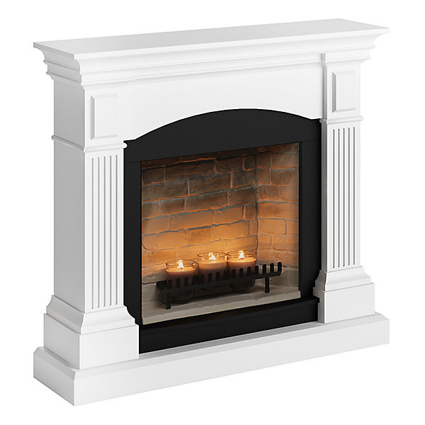 Cheminée électrique à bougies parfumées - MAGNA Zenflame - Effets flammes et crépitement - Blanc