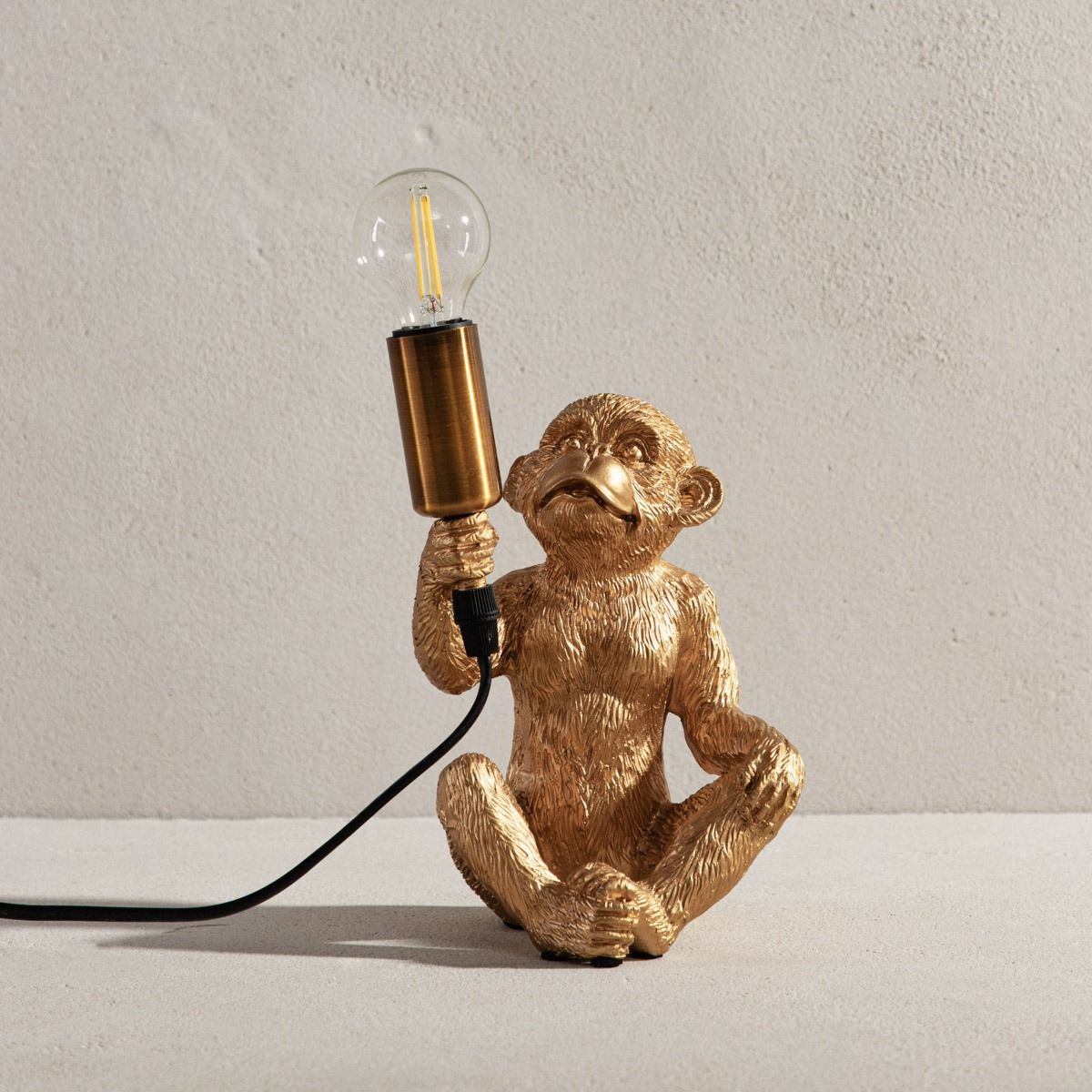 Lampa stołowa ATTA ceramiczna złota 14x11,5x20,5 cm