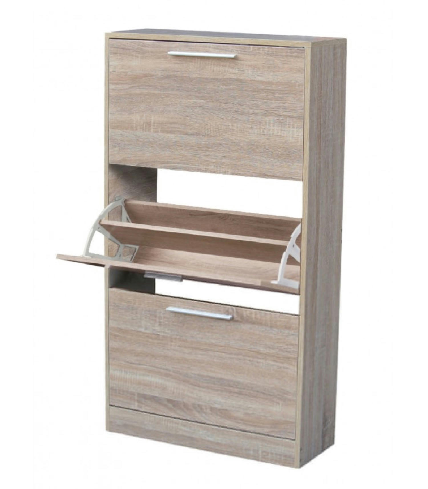 BOIS - Meuble à chaussures bois 3 placards