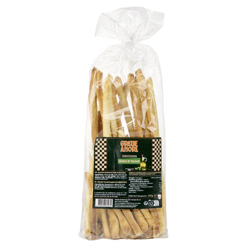 Gressins à l'huile d'olive Grazie Amore 200gr
