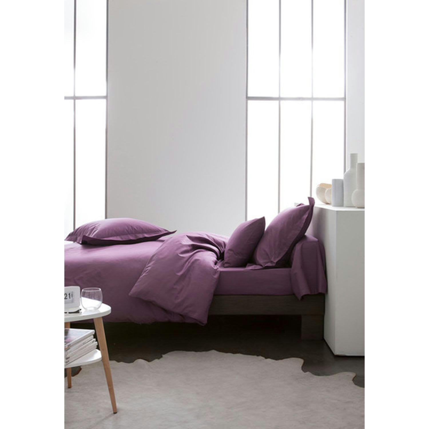 - Taie d'oreiller figue 100% coton 57 fils 50 x 70 cm violet