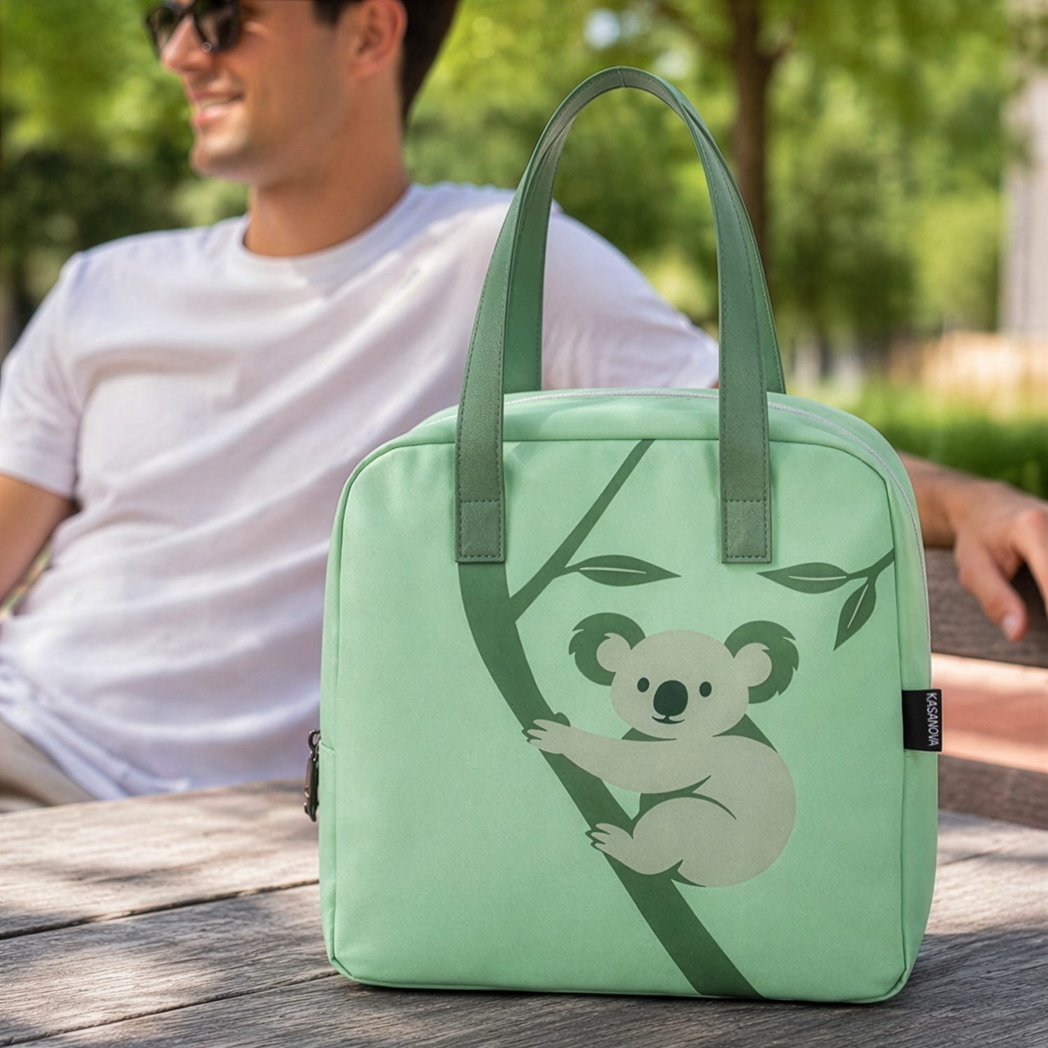 Borsa termica impermeabile koala 6,5 L verde con manici