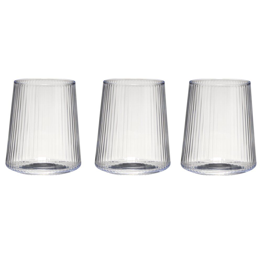 Verre à eau motif strié 380 ml Ø9XH10 cm verre transparent