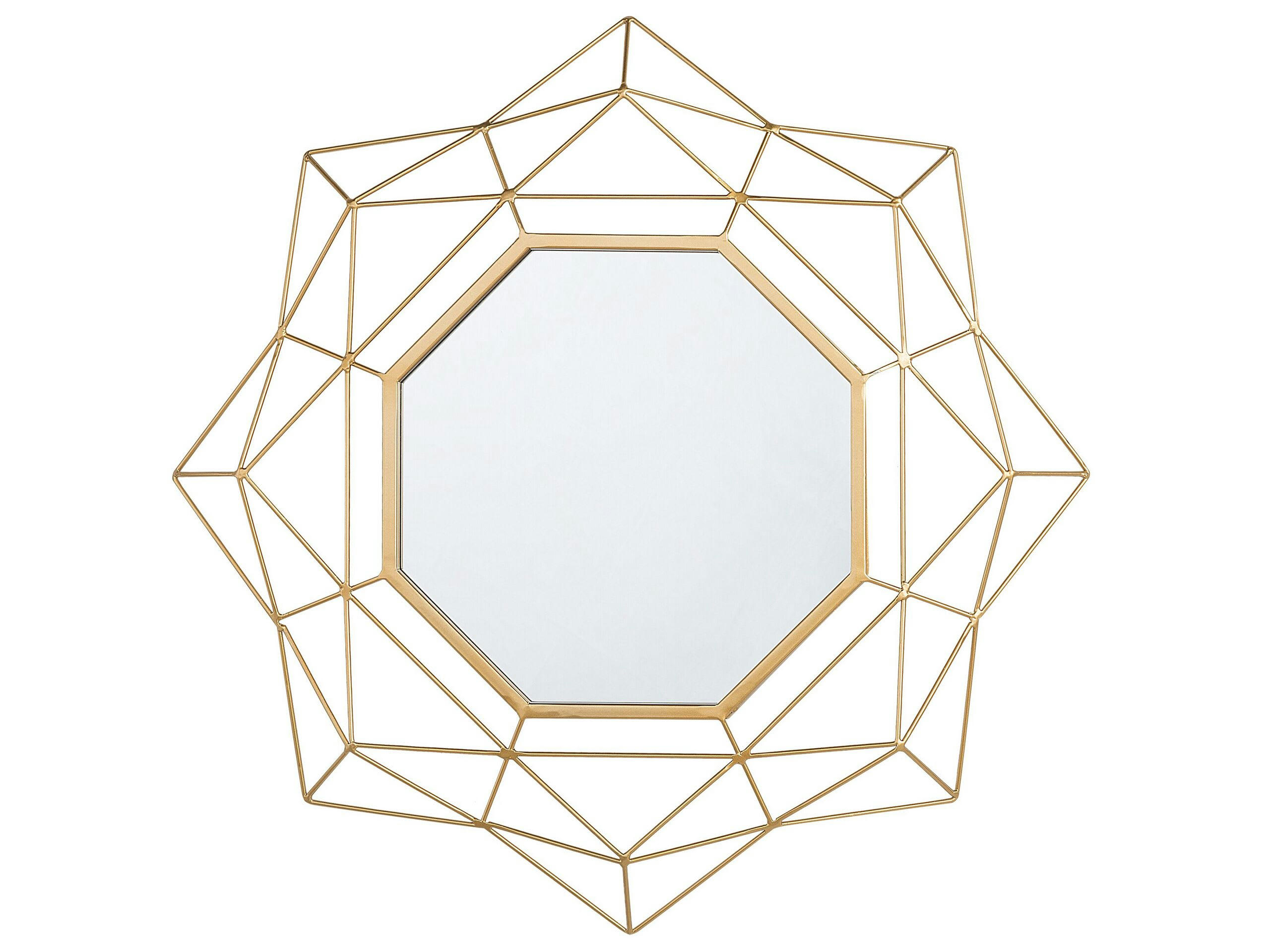 HILLION - Miroir en métal doré 60x60