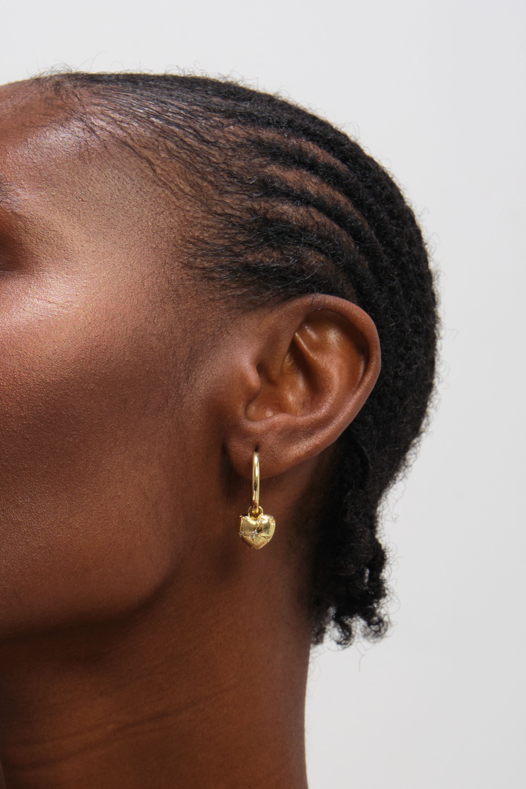 Jon Richard Gold Plated Satin Heart Earrings