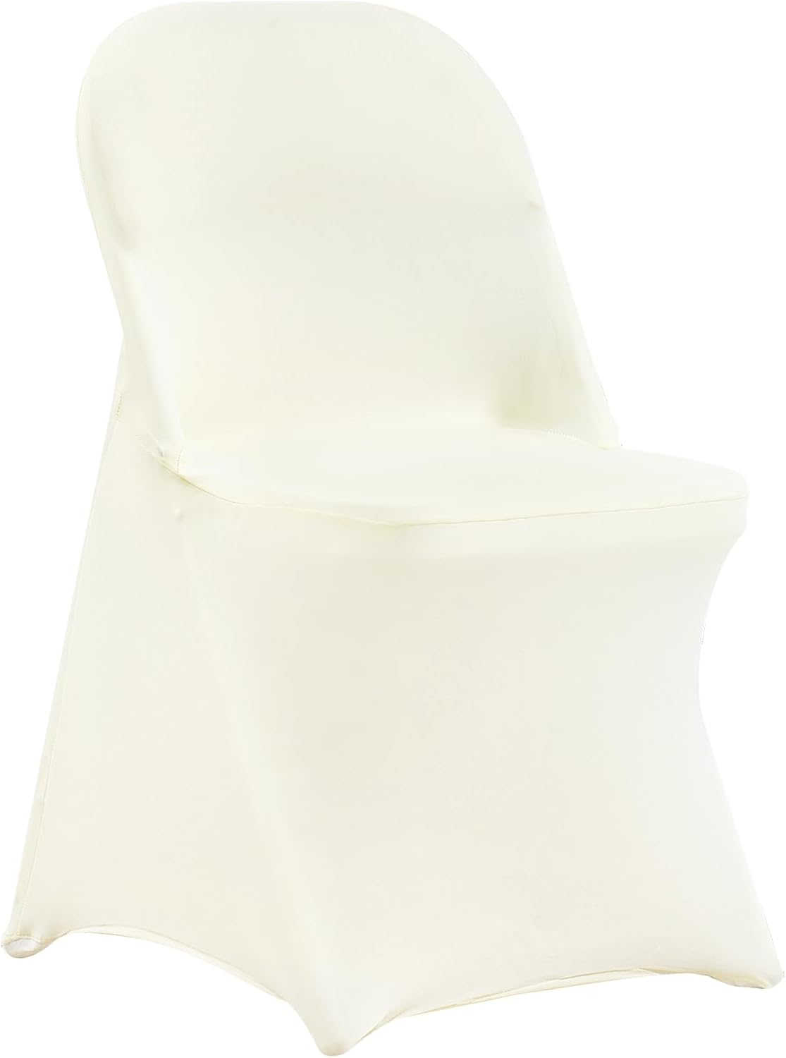 VEVOR Stretch Spandex Folding Chair Covers, Universal Fitted Chair Cover, Removable Washable Protective Slipcovers, for Wedding, Holiday, Banquet, Party, Celebration, Dining (30PCS Ivory White)