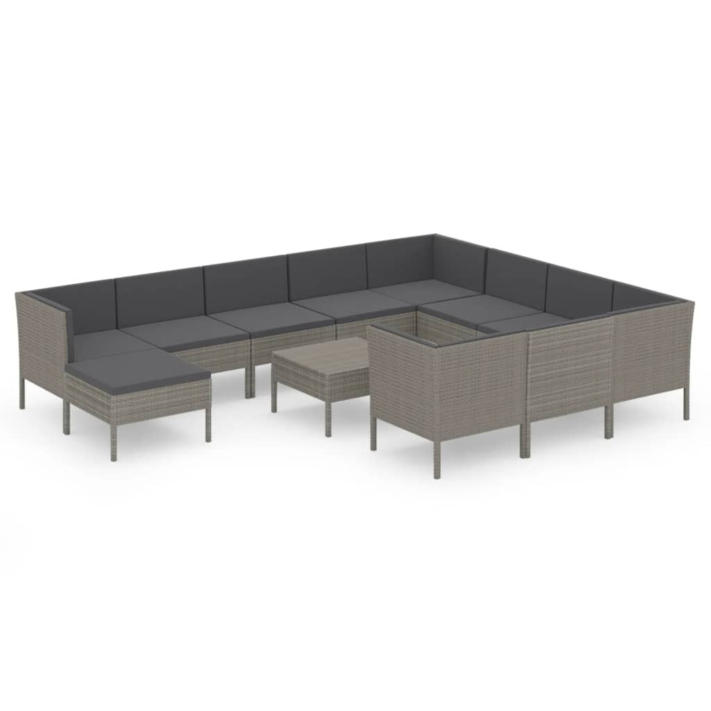 Zestaw wypoczynkowy do ogrodu Szary Technorattan 4x narożna   6x sofa