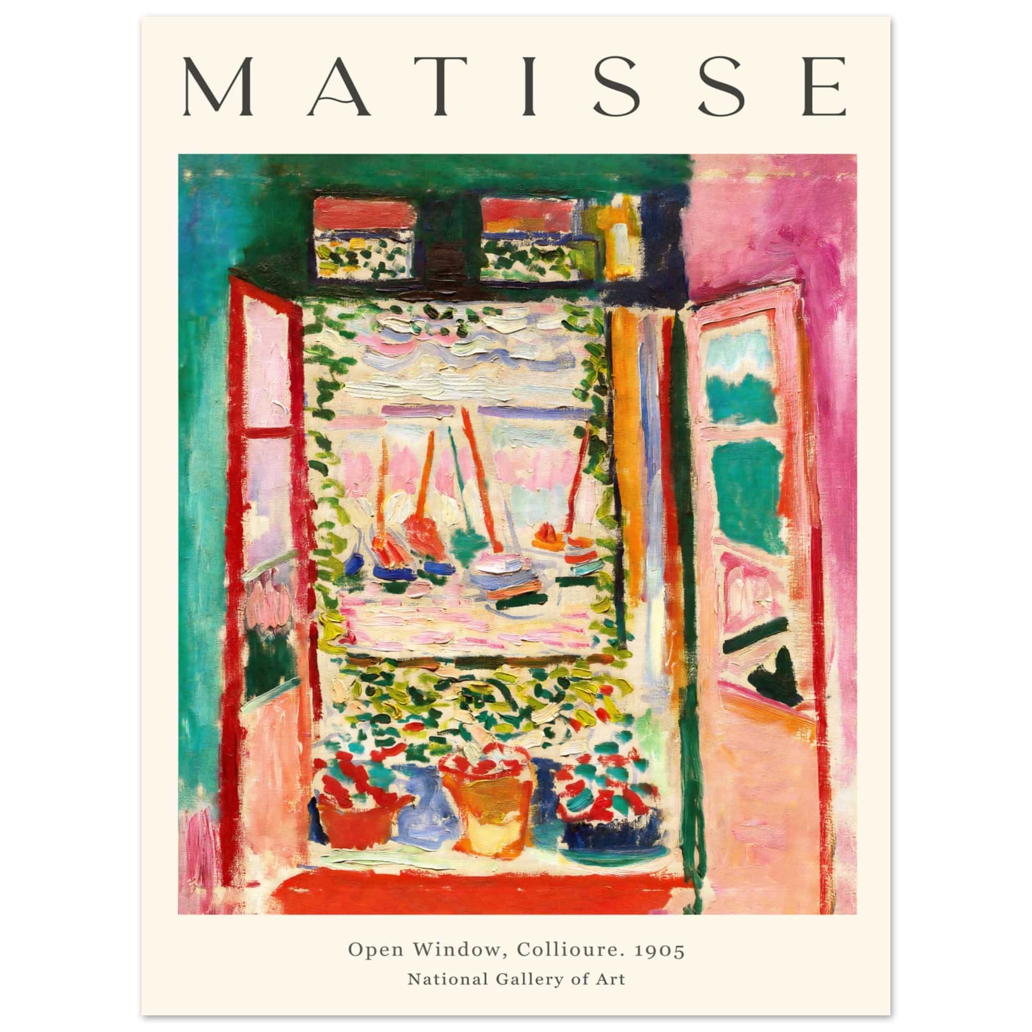Artfulprints Poster Matisse - Open window collioure 1905  - 30x40 cm - Meerkleurig