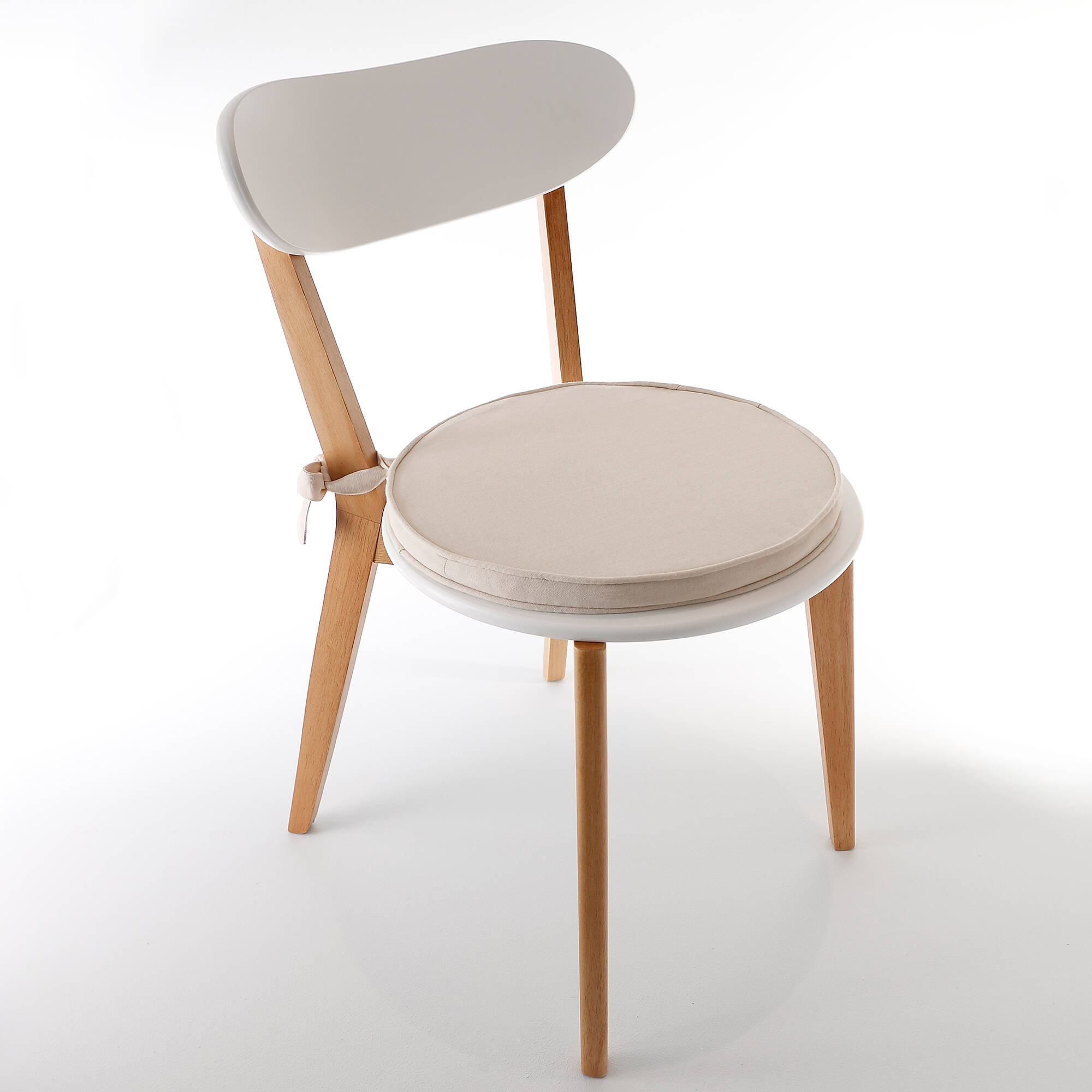 Coussin d'assise uni rond bachette