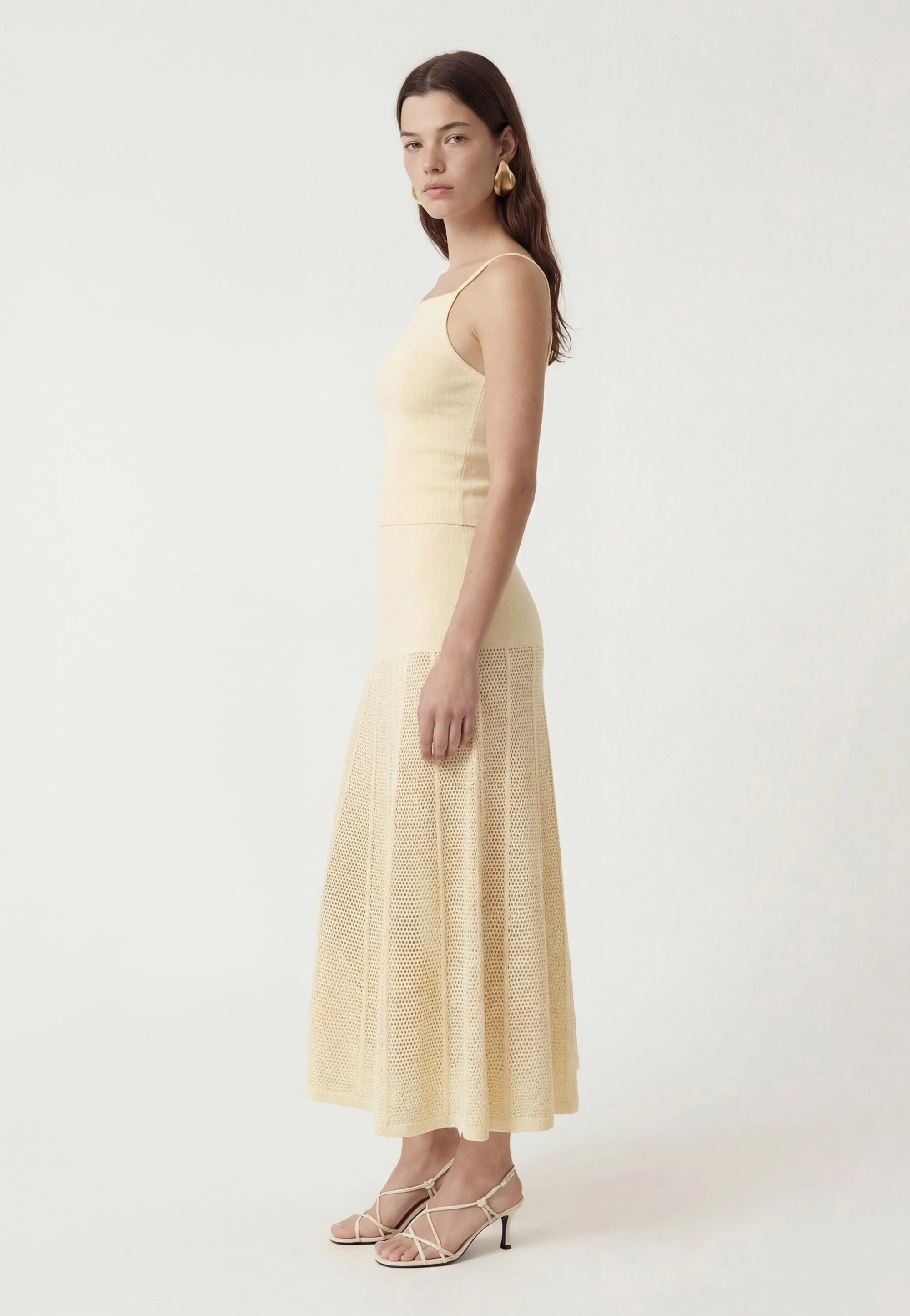 JUPE MIDI - CHARLEY - CREME
