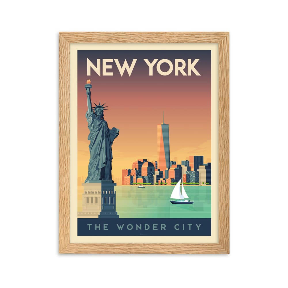 - Affiche New York Etats-Unisavec Cadre (Bois) 30x40 cm