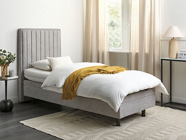 Lit réglable Tissu CASTELLAN 80 x 200 cm Gris clair