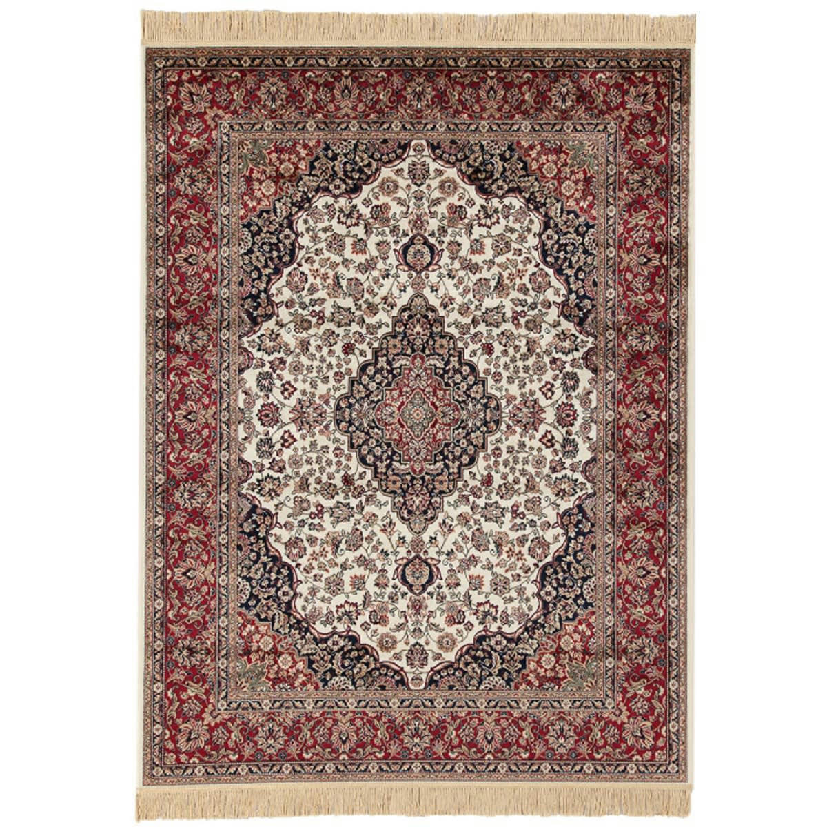 FARSH MEDALLION - Tapis de salon en viscose bordeaux 135x190 cm