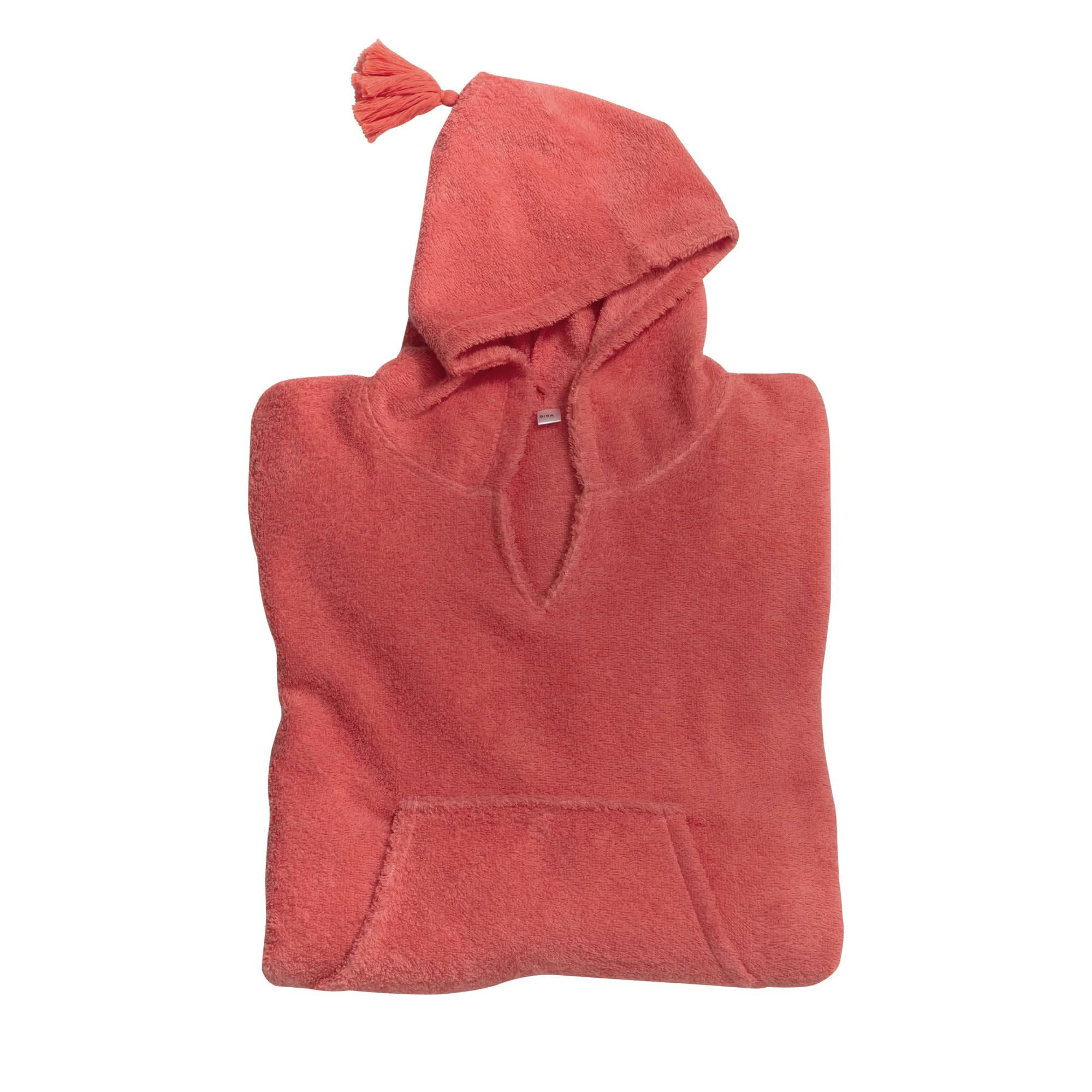 PONCHO KIDS - Peignoir poncho enfant orange 4/5 ans en coton