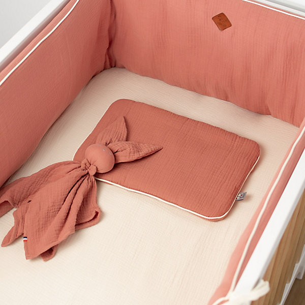 Oreiller plat en gaze de coton Jeanne