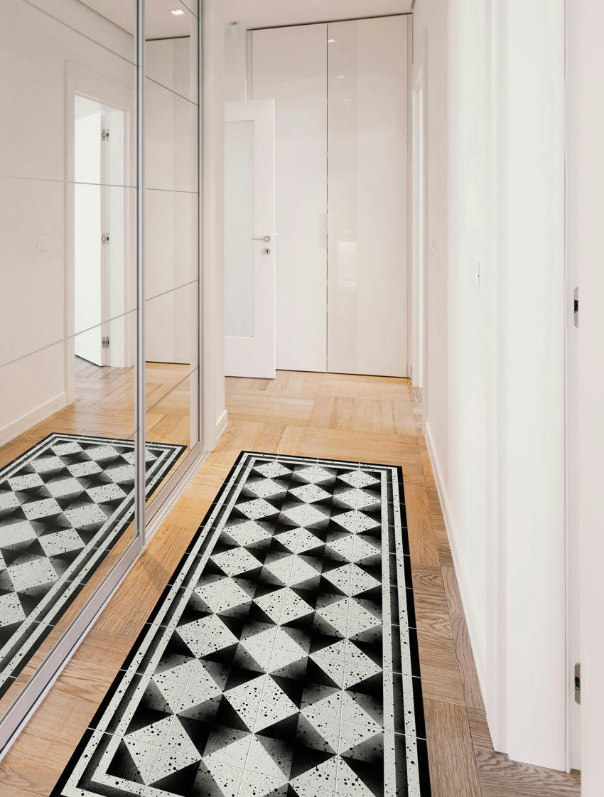 CONTEMPORAIN - Tapis en vinyle Portaferrissa noir 60x240