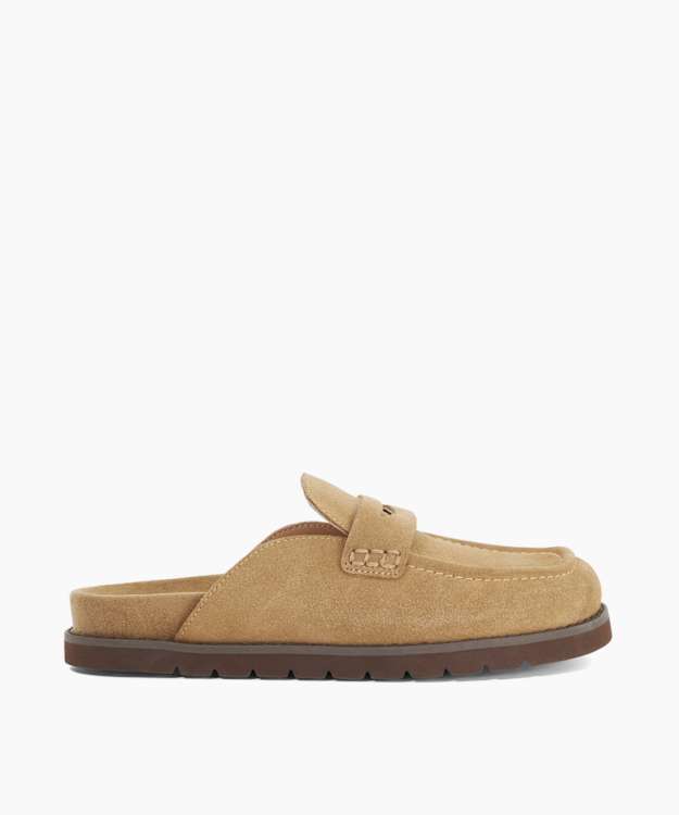 Goldens Sand - Suede Backless Mule Loafers