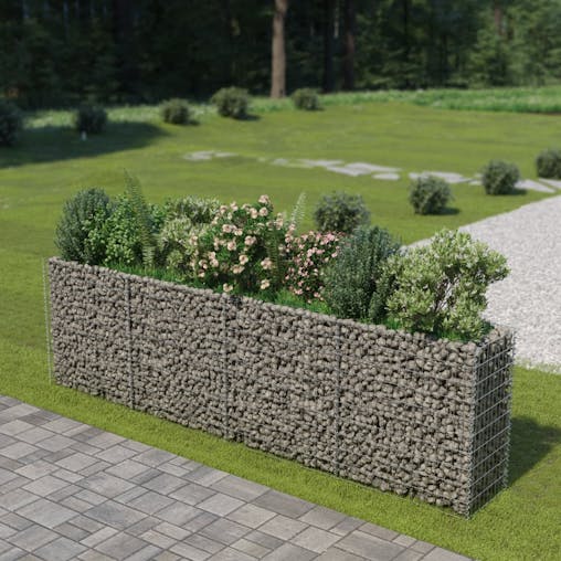 NNEVL Gabion Raised Bed Galvanised Steel 360x50x100 cm