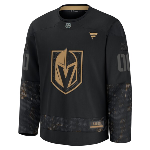 Vegas Golden Knights  2024 Military Appreciation Personalized Long Sleeve Practice Jersey - Black
