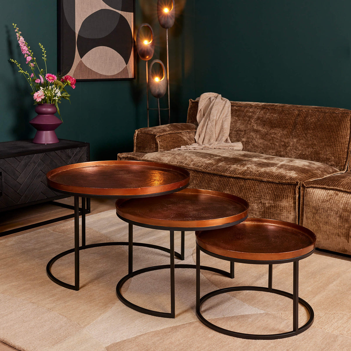 Starfurn salontafel Clive - koper - 70x70x50cm