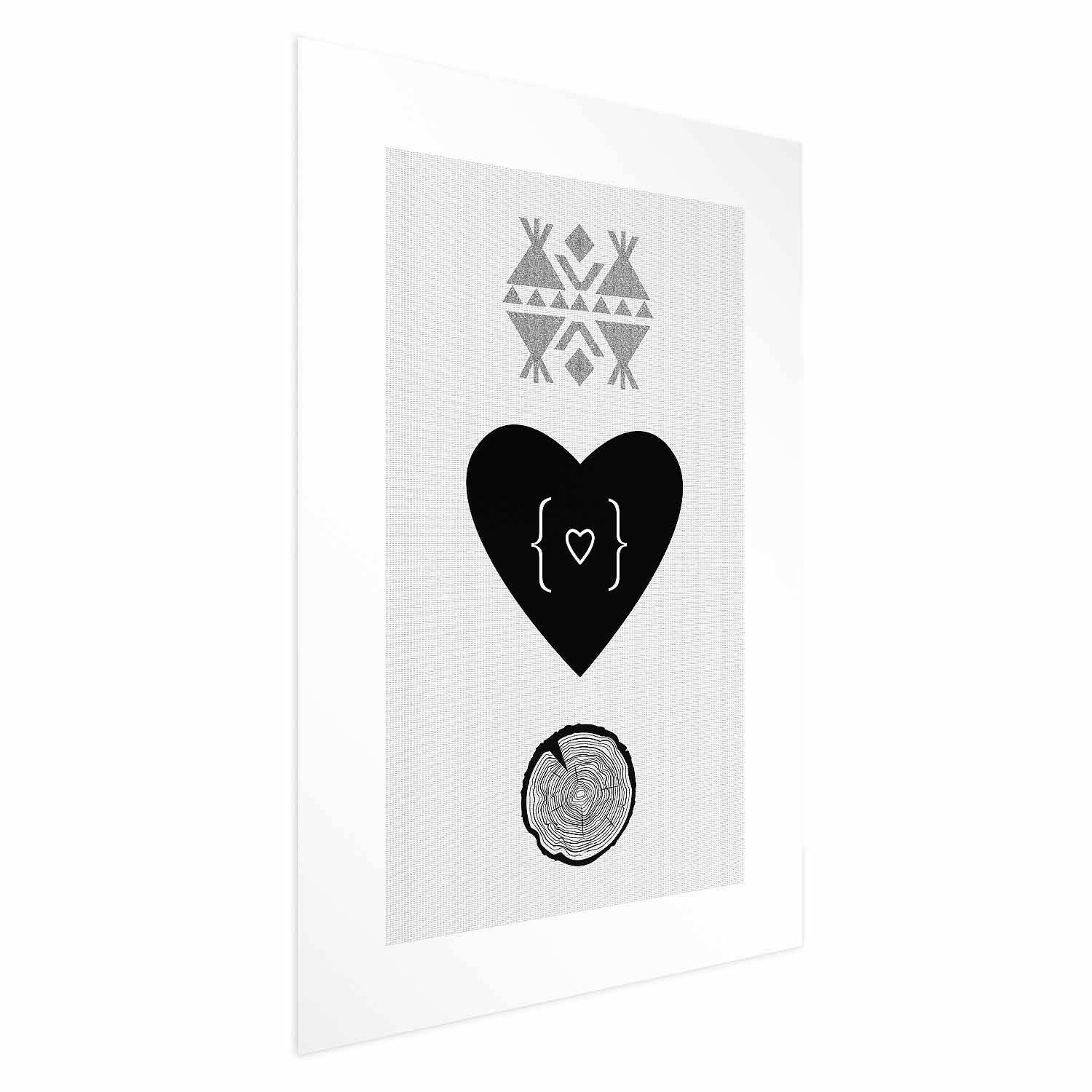 Plakat Serce i pień 21x30 cm