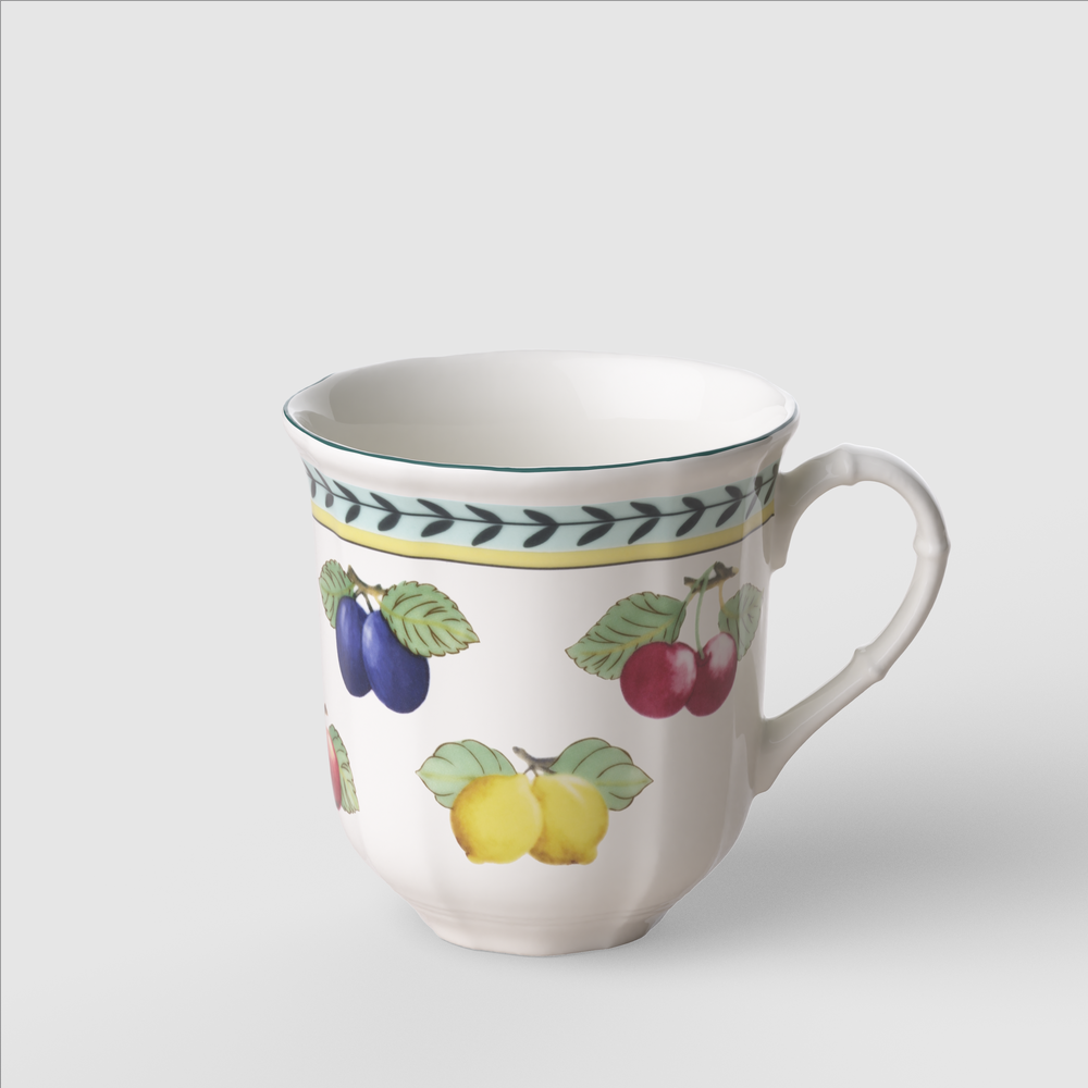 French Garden Mug - Multi-colored, 12.9 oz, Premium Porcelain