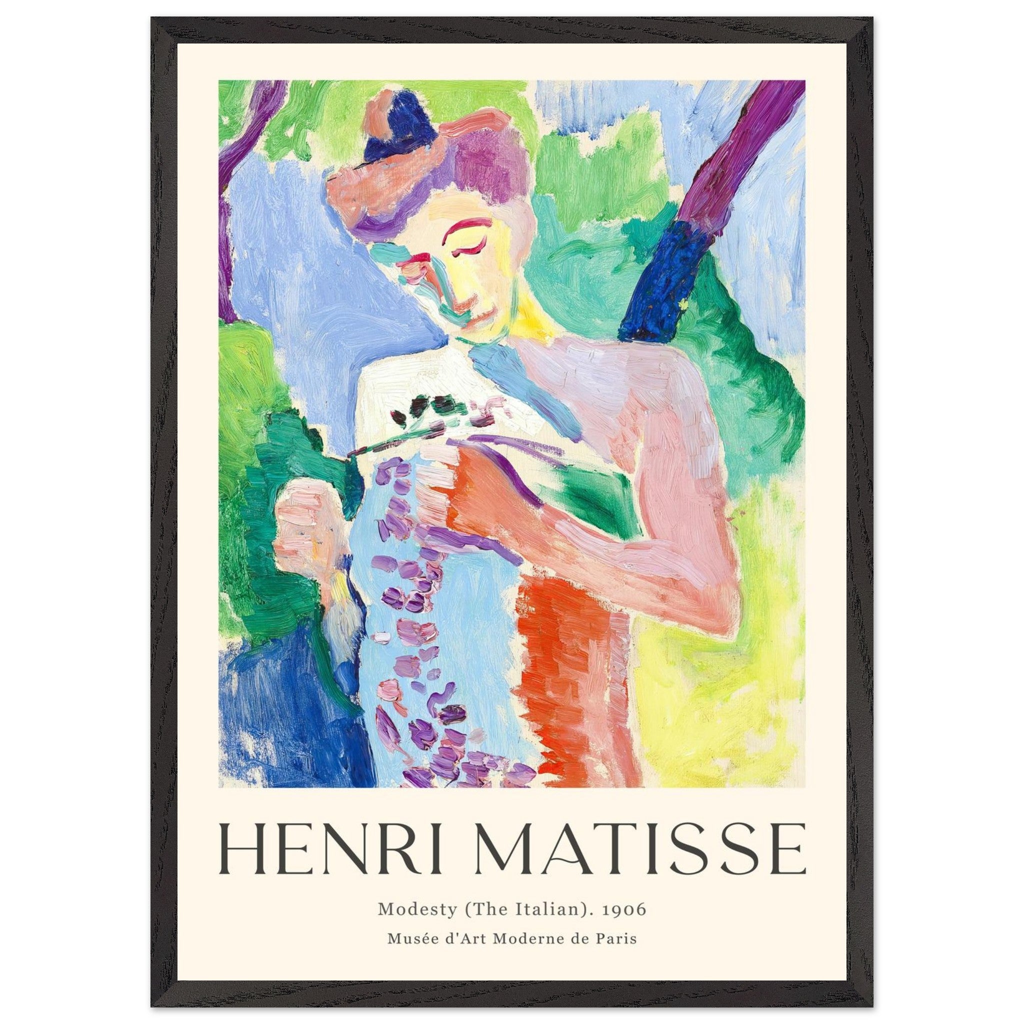 Artfulprints Poster met Lijst Matisse - Modesty 1906  - 50x70 cm - Meerkleurig