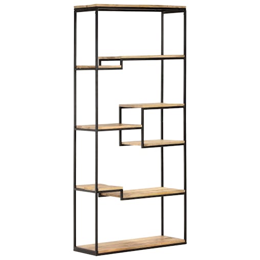 NNEVL Bookcase 80x30x180 cm Rough Mango Wood