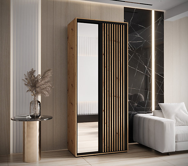 Armoire Sapporo 2 a portes coulissantes H. 205,2 x L. 100 x P. 45 2 portes