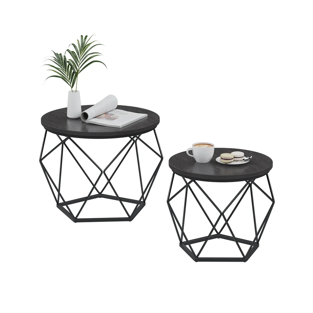 Table basse ronde plateau amovible