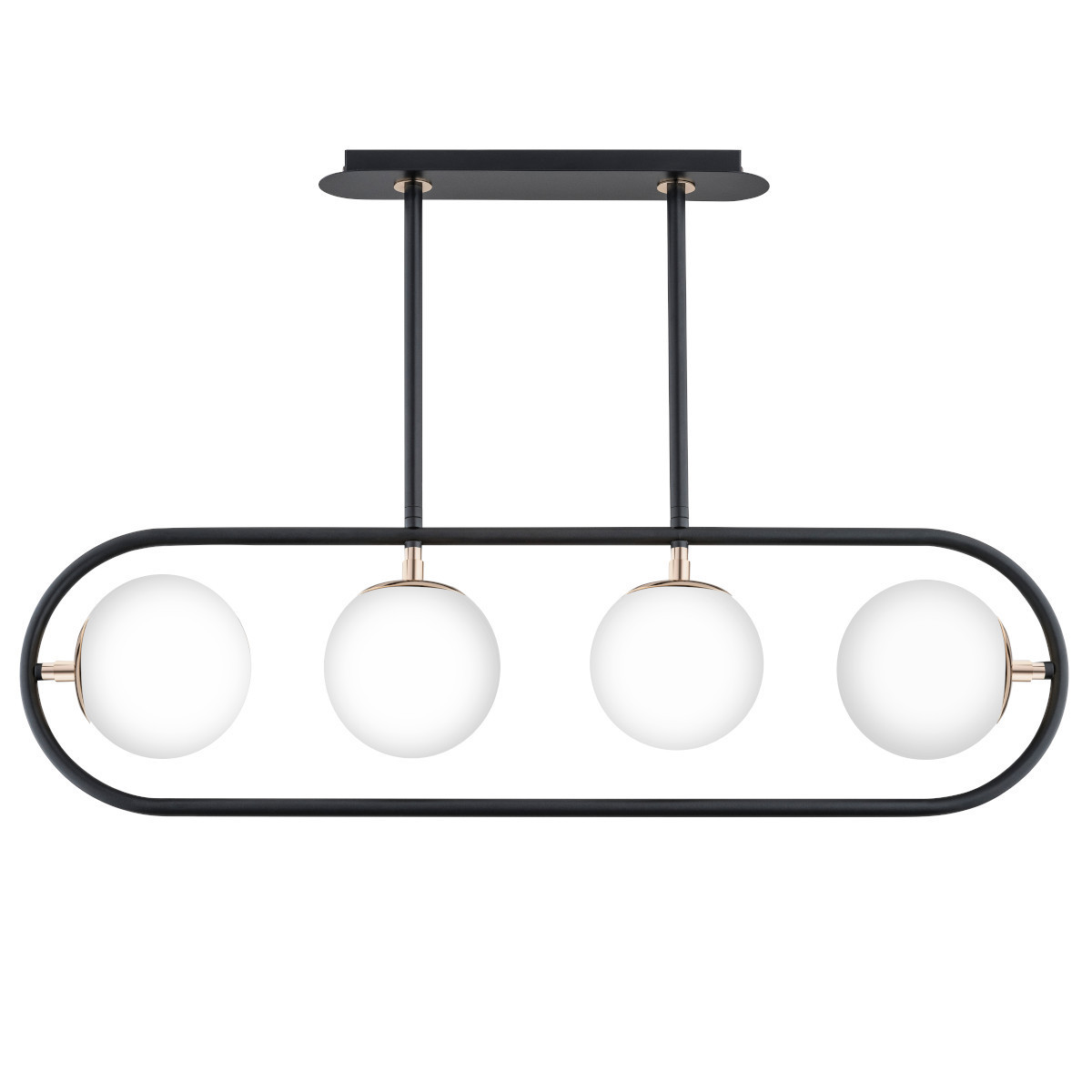 Lampa wisząca czarno-biała-złota SARAN 4xE14x10W wym: 53x80x15 cm Alfa