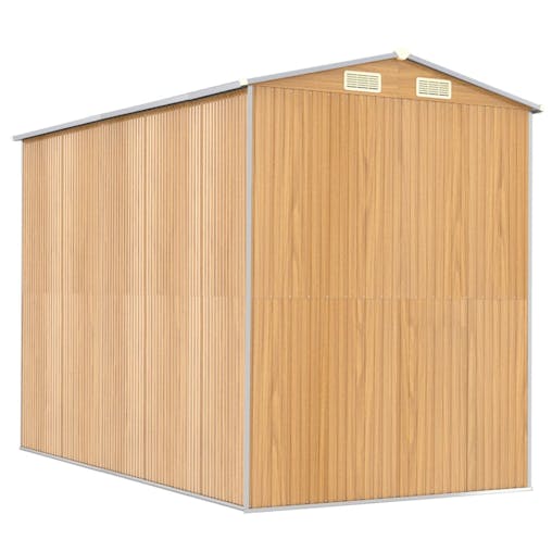 NNEVL Garden Shed Light Brown 192x274x223 cm Galvanised Steel