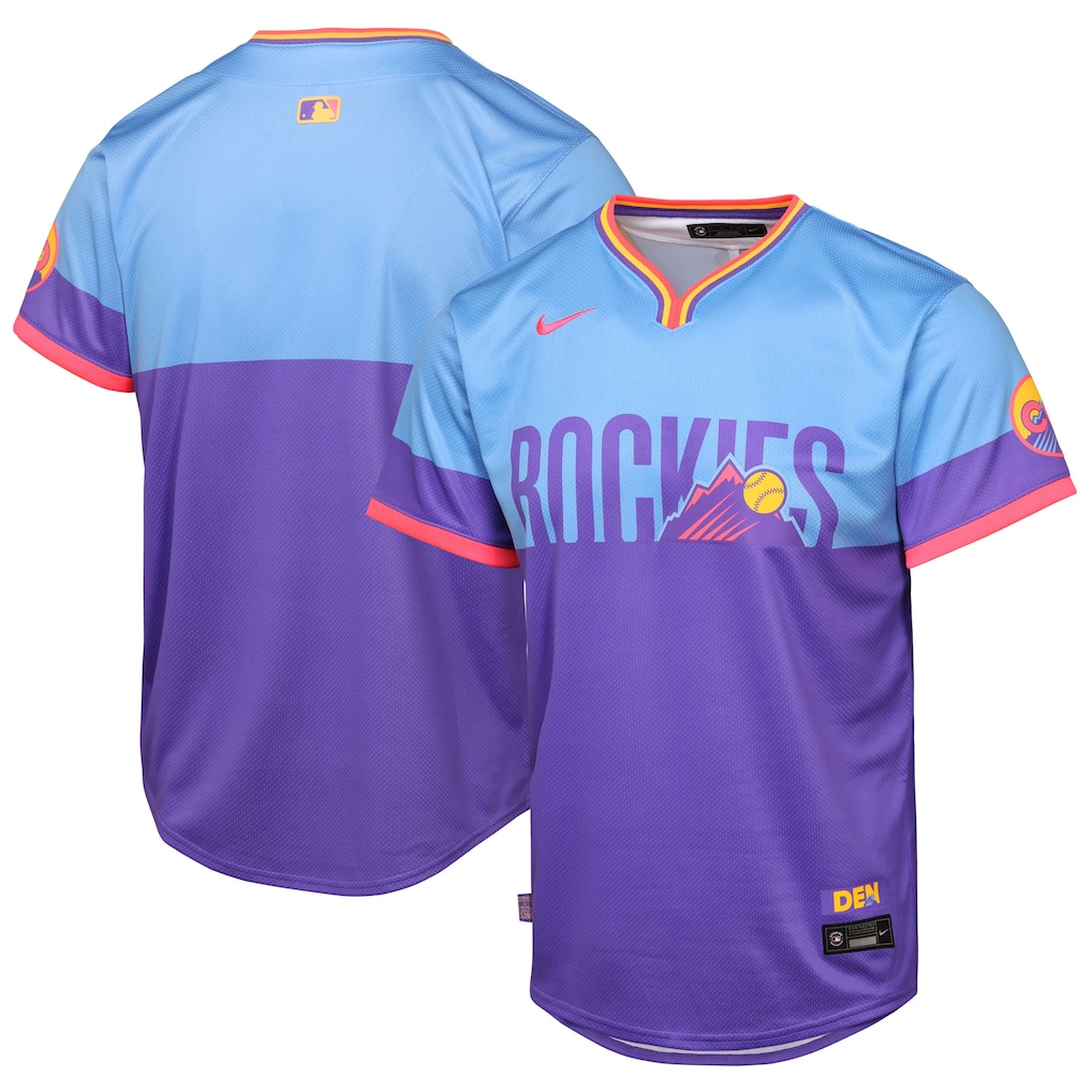 Colorado Rockies Nike Youth 2025 City Connect Limited Jersey - Purple/Light Blue