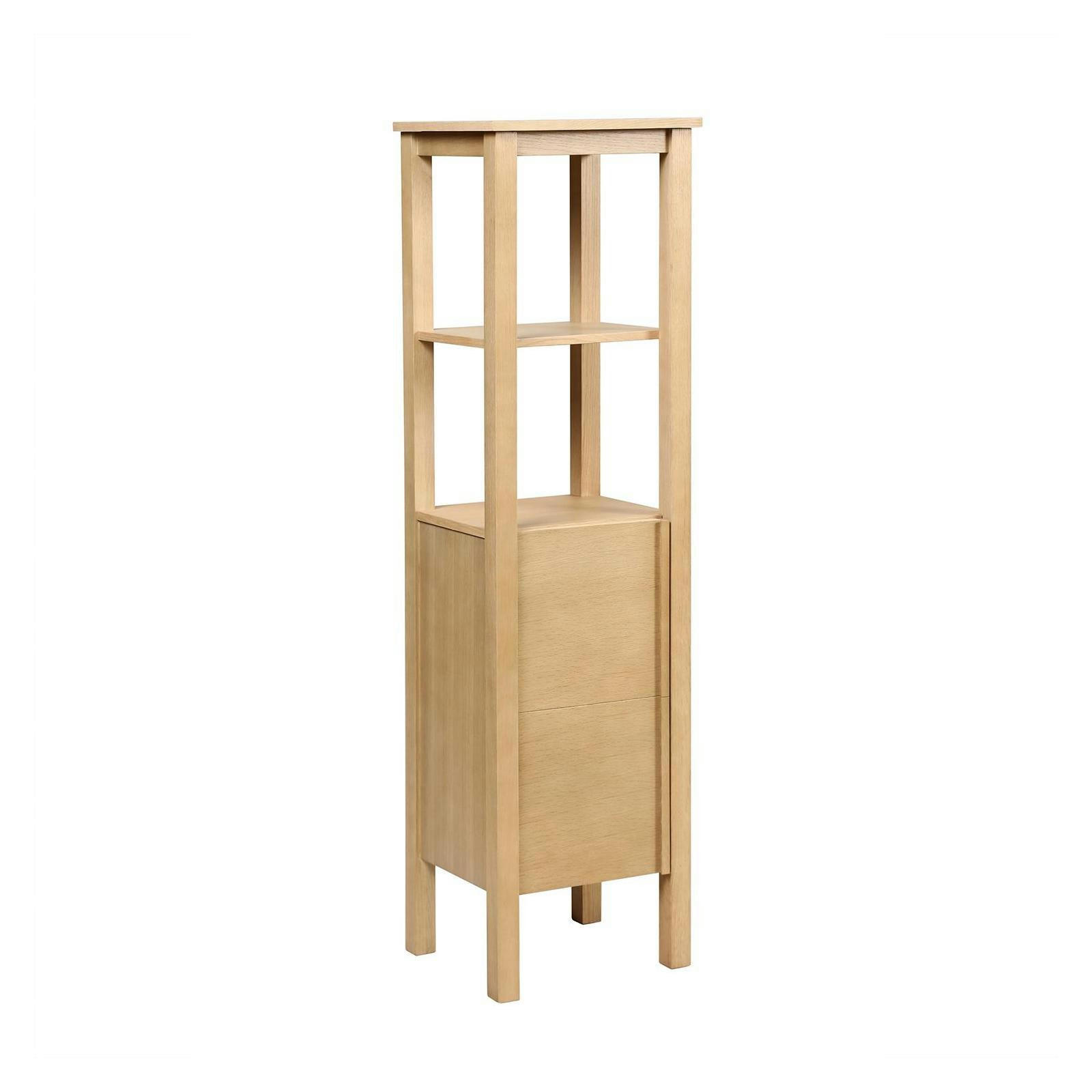 NESTO - Colonne de salle de bain sur pieds chêne  145cm porte lisse