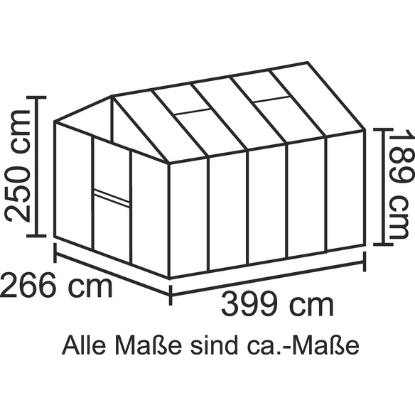 Gewächshaus »Zeus«, 10 m², Kunststoff/Aluminium, winterfest